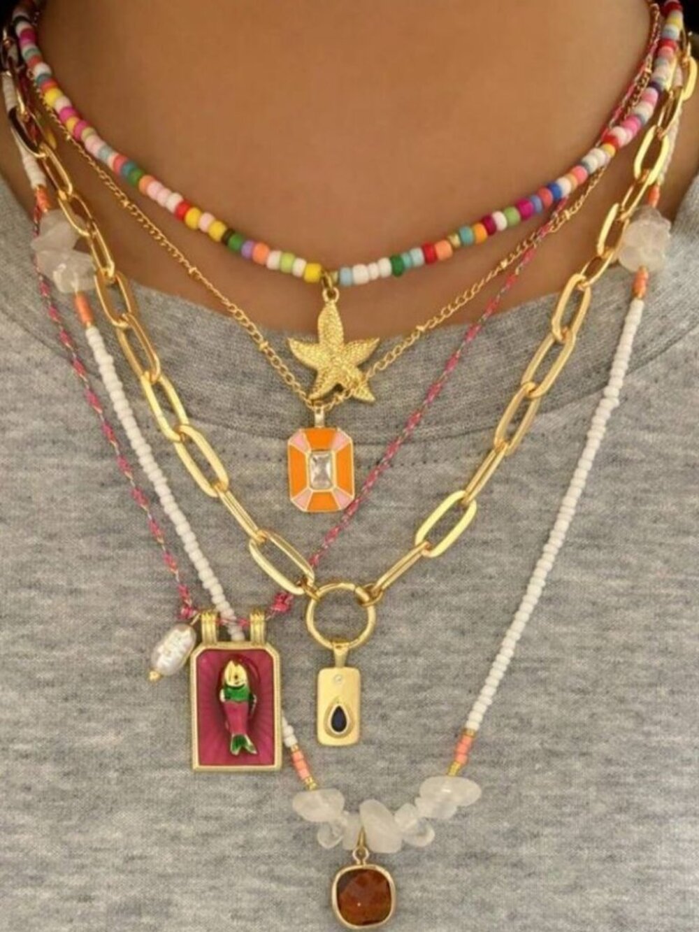 Colorful Layered NecklaceSetN829